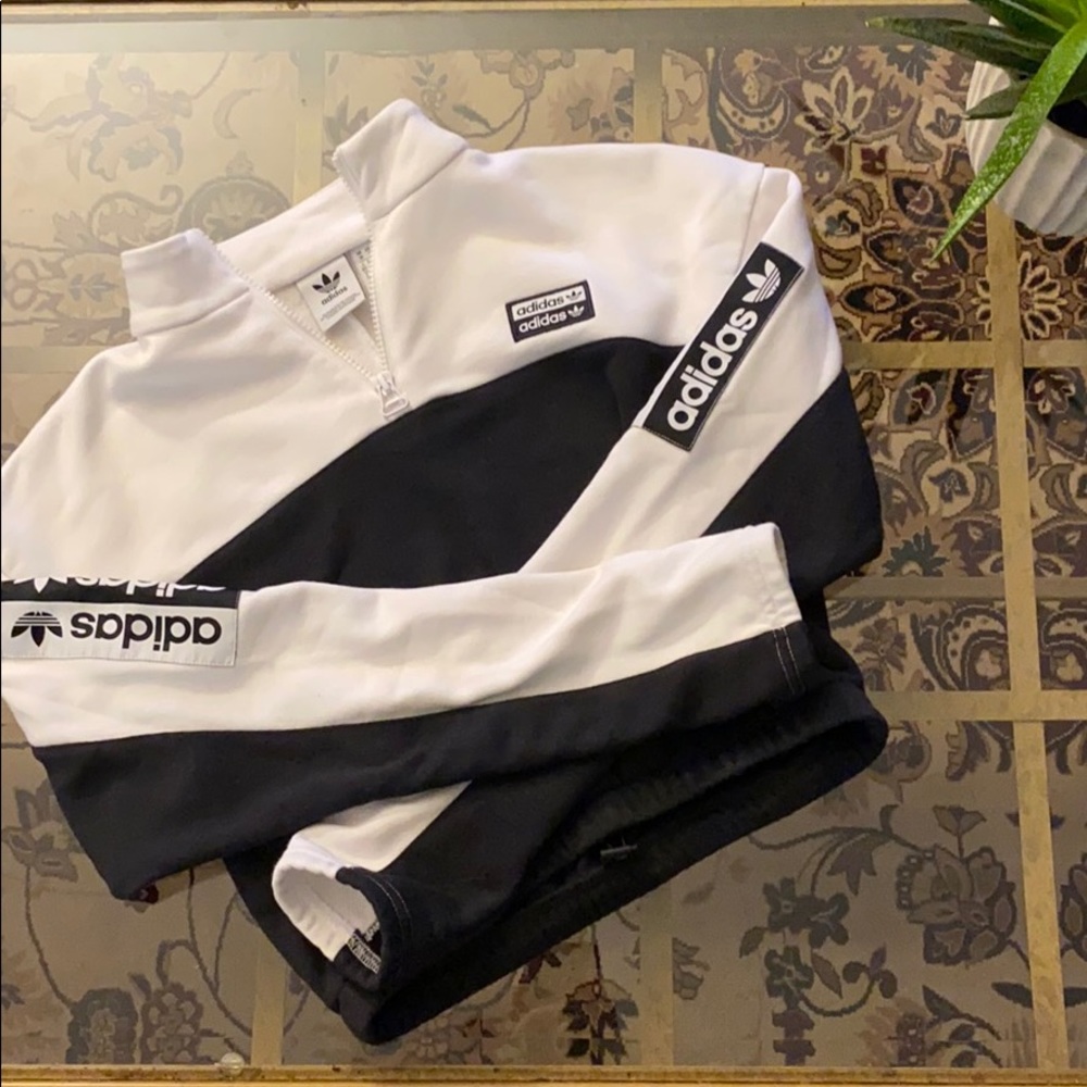 Adidas cropped half zip